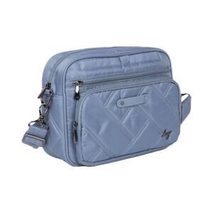 Lug Carousel XL Quilted Crossbody Organizer Bag Blue Travel Purse